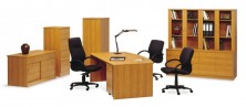 Ecotech Office Furniture Setting In Timber Grain MM2 Melamine